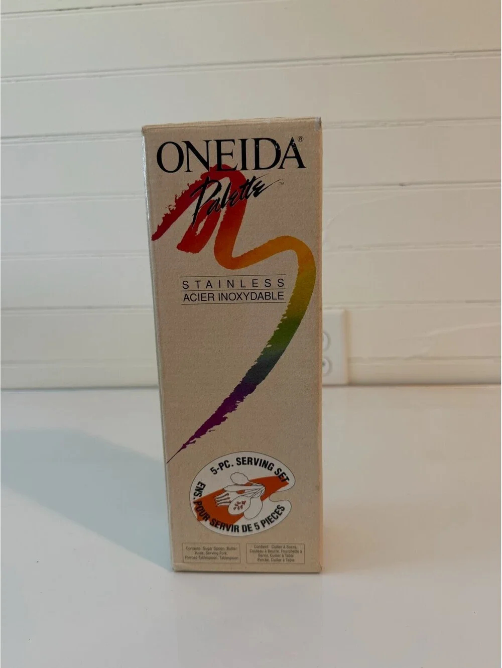 ONEIDA set of 5 Serving Pieces - Cranberry Handle